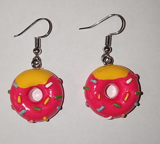 Donuts ear rings pink & yellow - PartyExperts