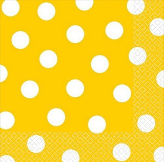 Dots Yellow Napkins - PartyExperts