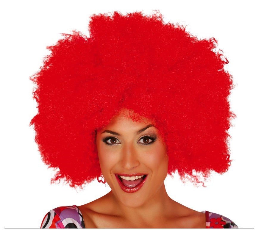 EXTRA RED AFRO WIG - PartyExperts