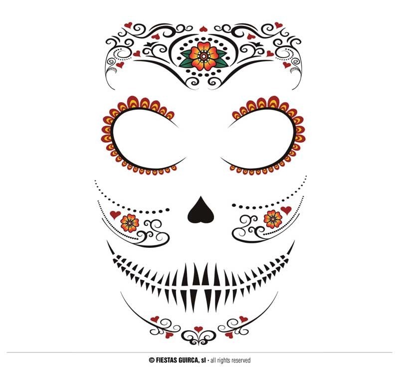 FACE CATRINA TATTOO 30X 14 CM - PartyExperts