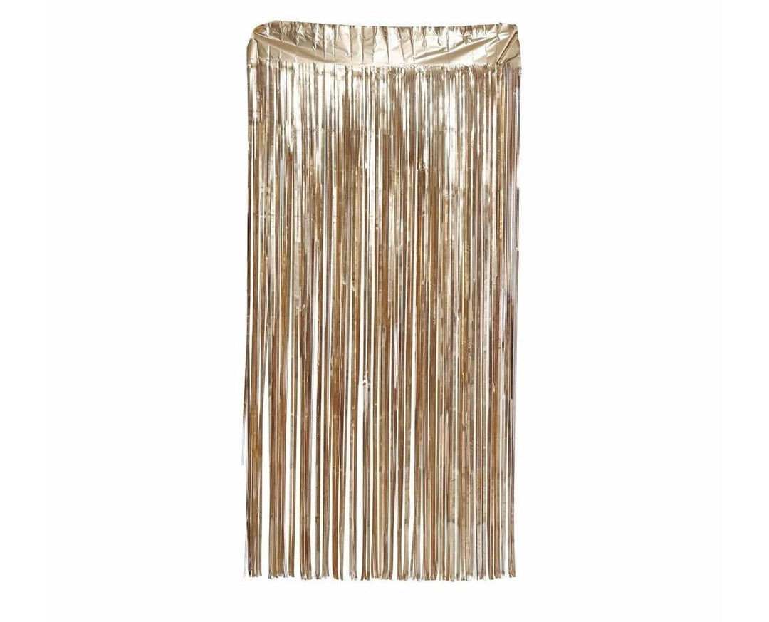 GOLD MATT METALLIC CURTAIN 100X200 CMS - PartyExperts