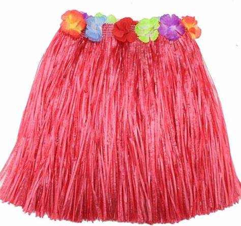 Hawaiian Skirt Red - PartyExperts