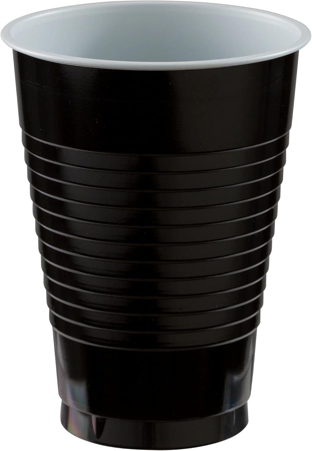 jET BLACK PLASTIC CUPS 12OZ, 20PCS - PartyExperts