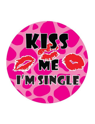LED Party Badge Kiss me I'm single - PartyExperts