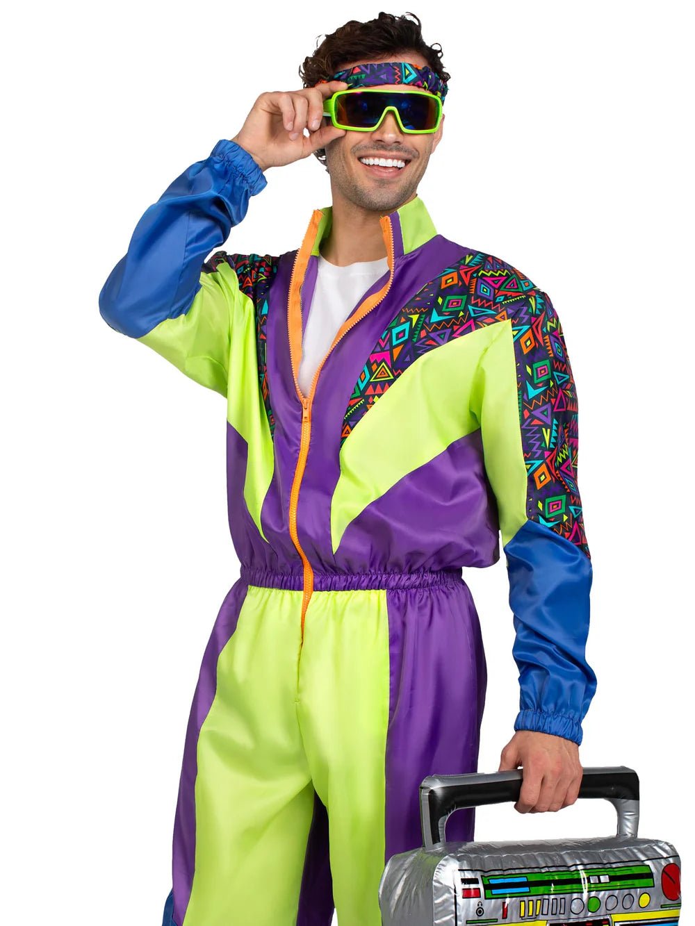 Men's Retro 80s Tracksuit Costume 1 - PartyExperts