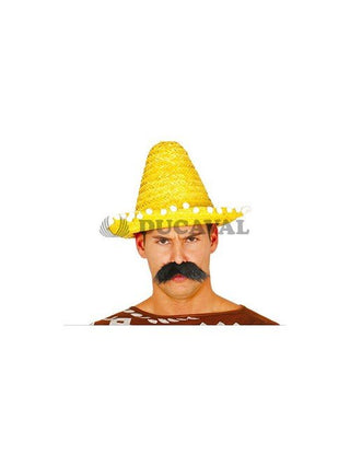MEXICAN HAT STRAW 33 CMS. YELLOW - PartyExperts