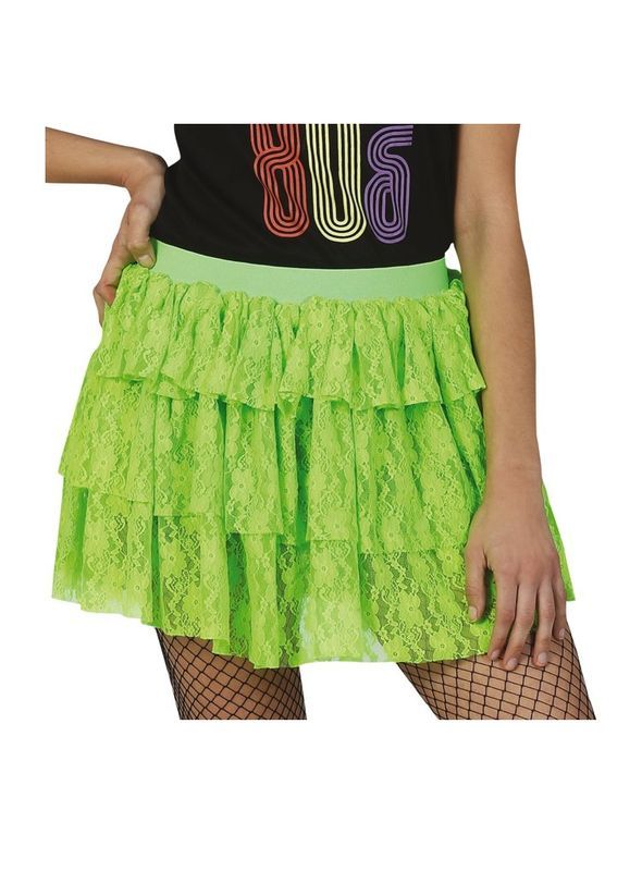 NEON GREEN '80S SKIRT - PartyExperts