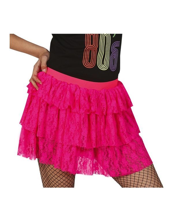 NEON Pink '80S SKIRT - PartyExperts