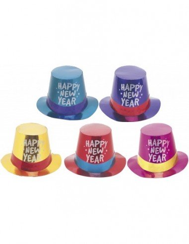 N.Y. FOIL GLITTER TOP HAT ASST - PartyExperts