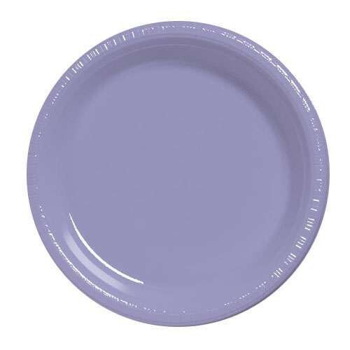 Pastle Blue Plastic Solid Plates 9" set of 20 pcs - PartyExperts