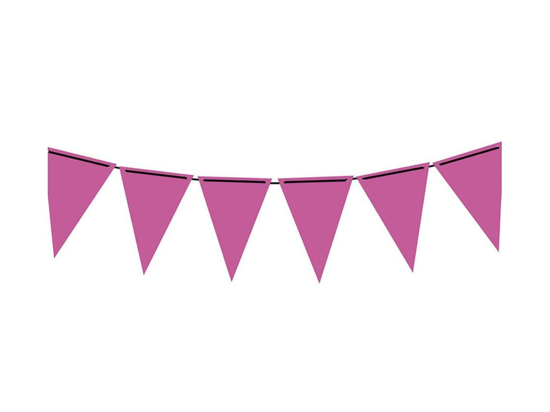 PENNANT NEON FUCHSIA 19X27 CMS PAPER BANNER - PartyExperts