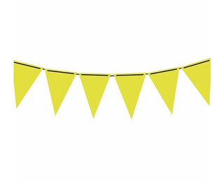 PENNANT NEON YELLOW 19X27 CMS PAPER BANNER - PartyExperts