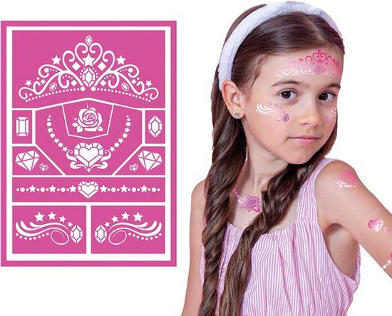 PINK CHILDREN'S MAKEUP STENCIL 14X20 CMS - PartyExperts