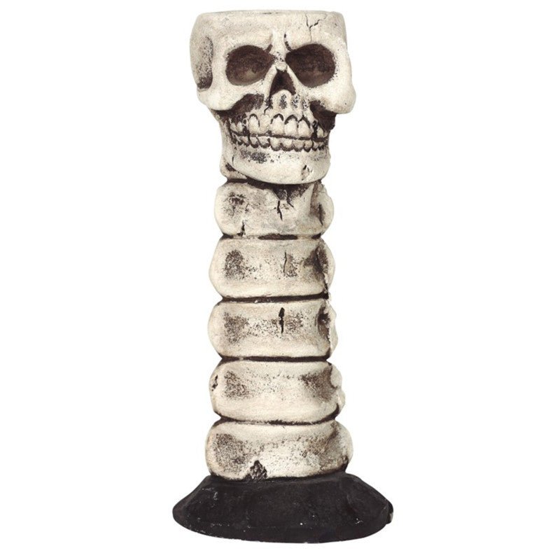 RESIN SKULL CANDLE HOLDER 17 CMS - PartyExperts