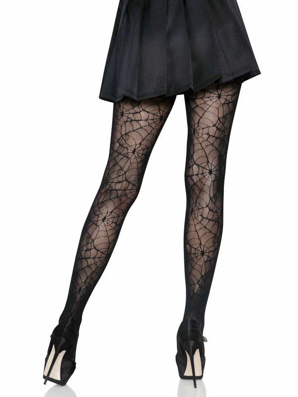 Spider Lace Pantyhose O/S BLACK - PartyExperts