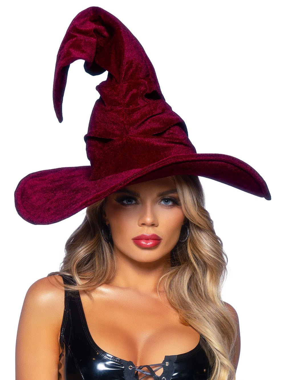 Velvet ruched witch hat. - PartyExperts