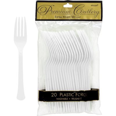 white forks 20 pcs OS - PartyExperts