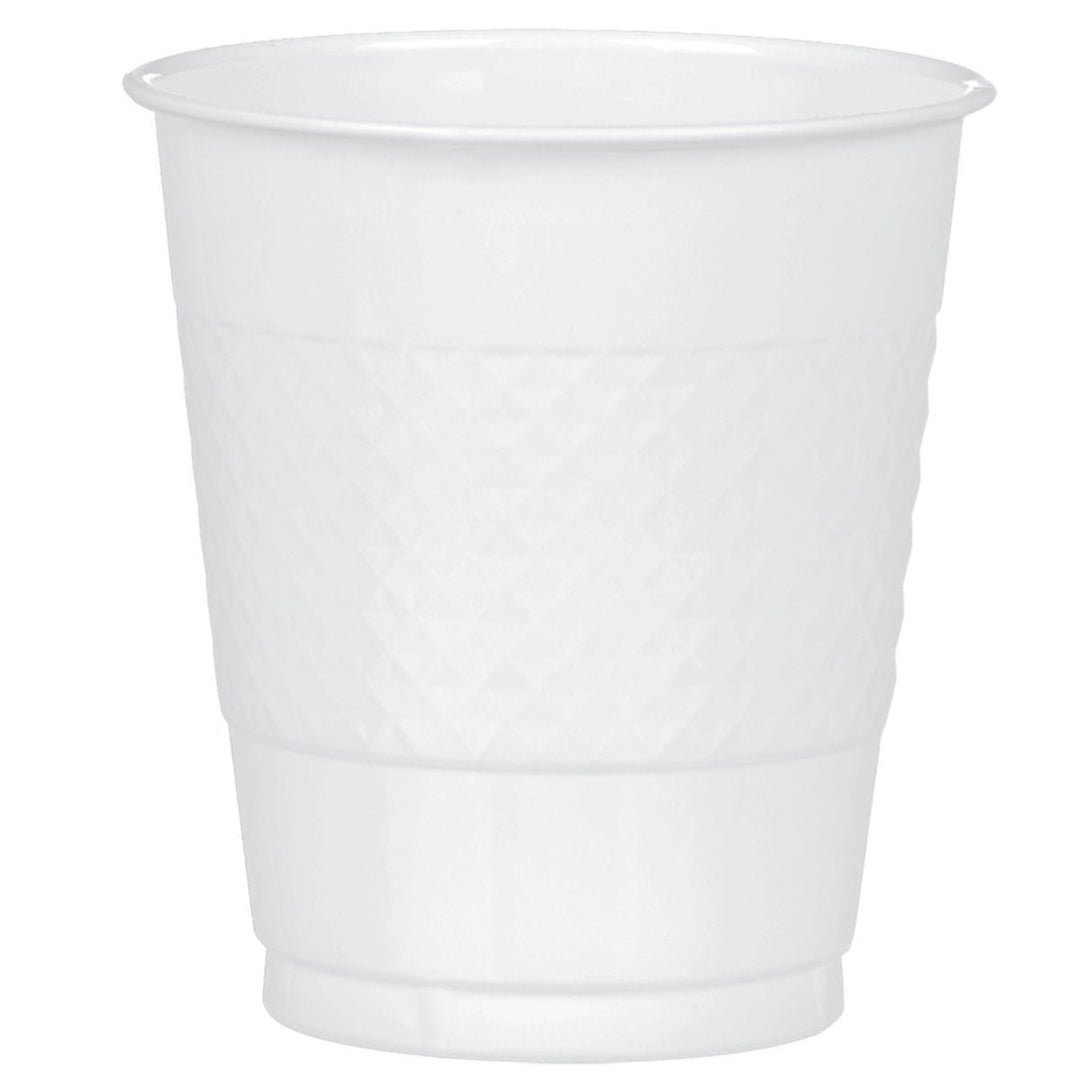 White Plastic Party Cups 12oz 20pcs - PartyExperts
