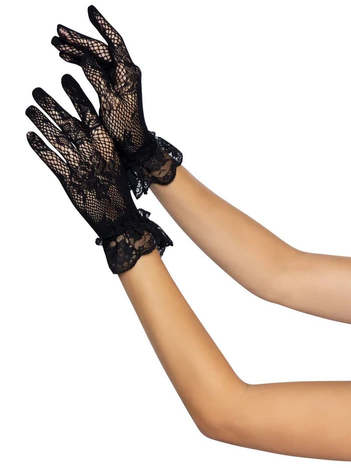 Wrist Length Lace Gloves - PartyExperts