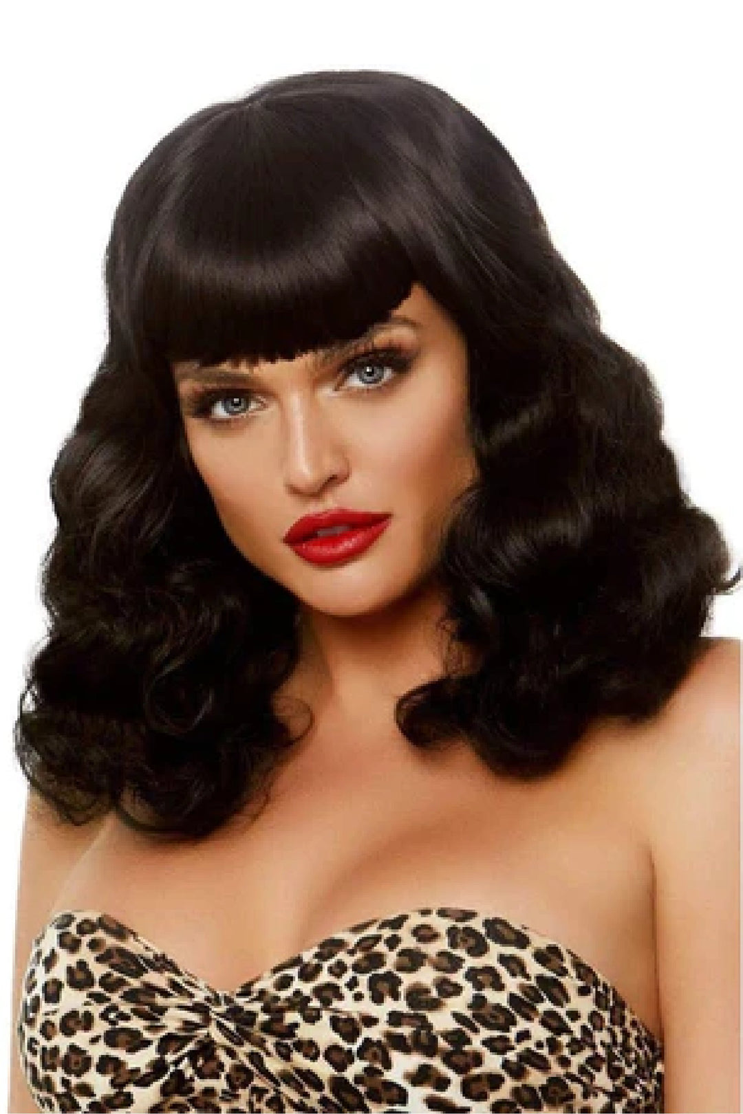 16" Retro bang curly bob wig - PartyExperts