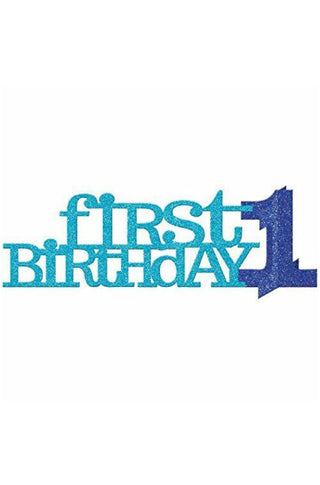 1st Birthday Boy Glitter Blue Centerpiece محور أزرق لعيد ميلاد الأول - PartyExperts