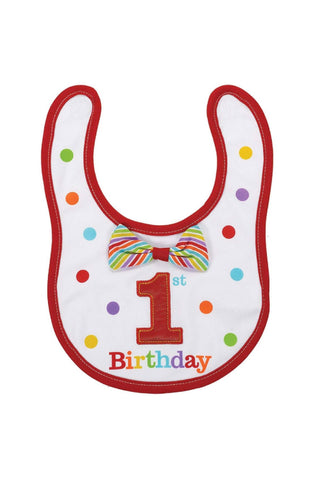 1st Birthday boy rainbow bib - مريلة الطعام لعيد ميلاد الأول لطفلك - PartyExperts