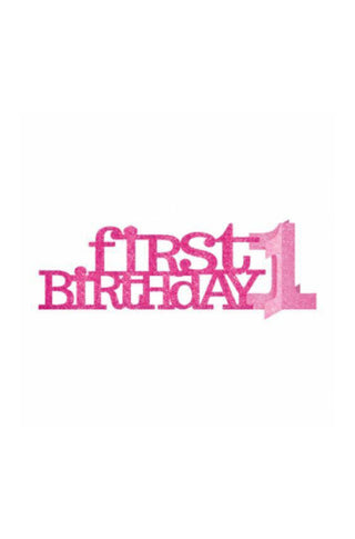1st Birthday Girl Glitter Pink Centerpiece - PartyExperts