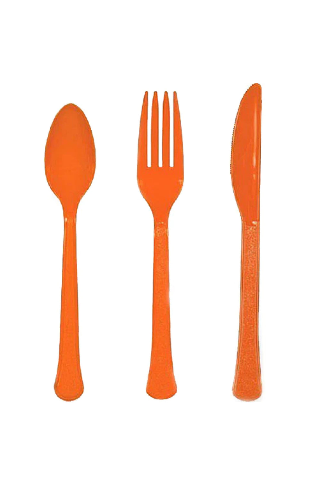 24 PLASTIC CUTLERY ORANGE - PartyExperts