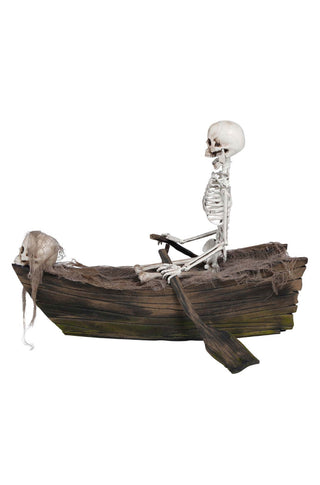 SKELETON IN BOAT WITH SOUND, LIGHT, MOVEMENT. 37X17 CM