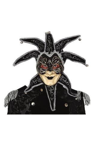  KBW Full Face Comedy Tragedy Jester Mask Phantom of The Opera  Masquerade Venetian Mardi Gras Mask - Custom Black & White (Comedy) :  Clothing, Shoes & Jewelry