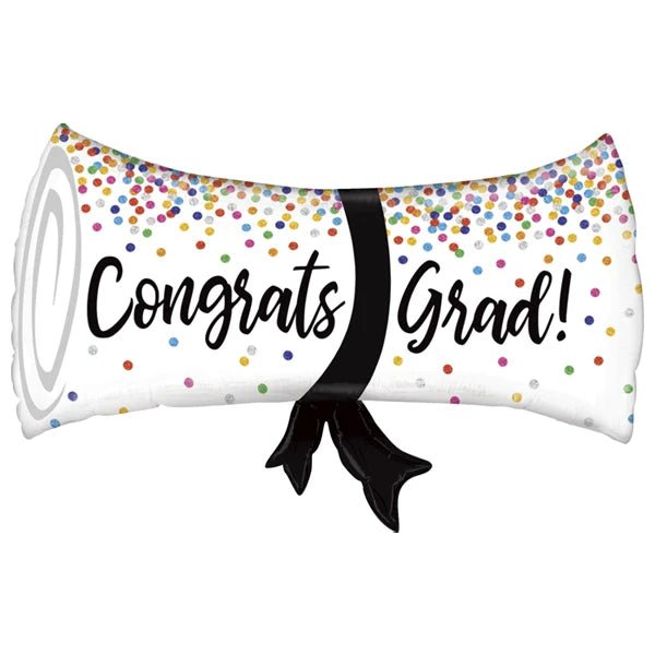 31 INCH GRAD CONFETTIDIPLOMA FOIL BALLOON - PartyExperts