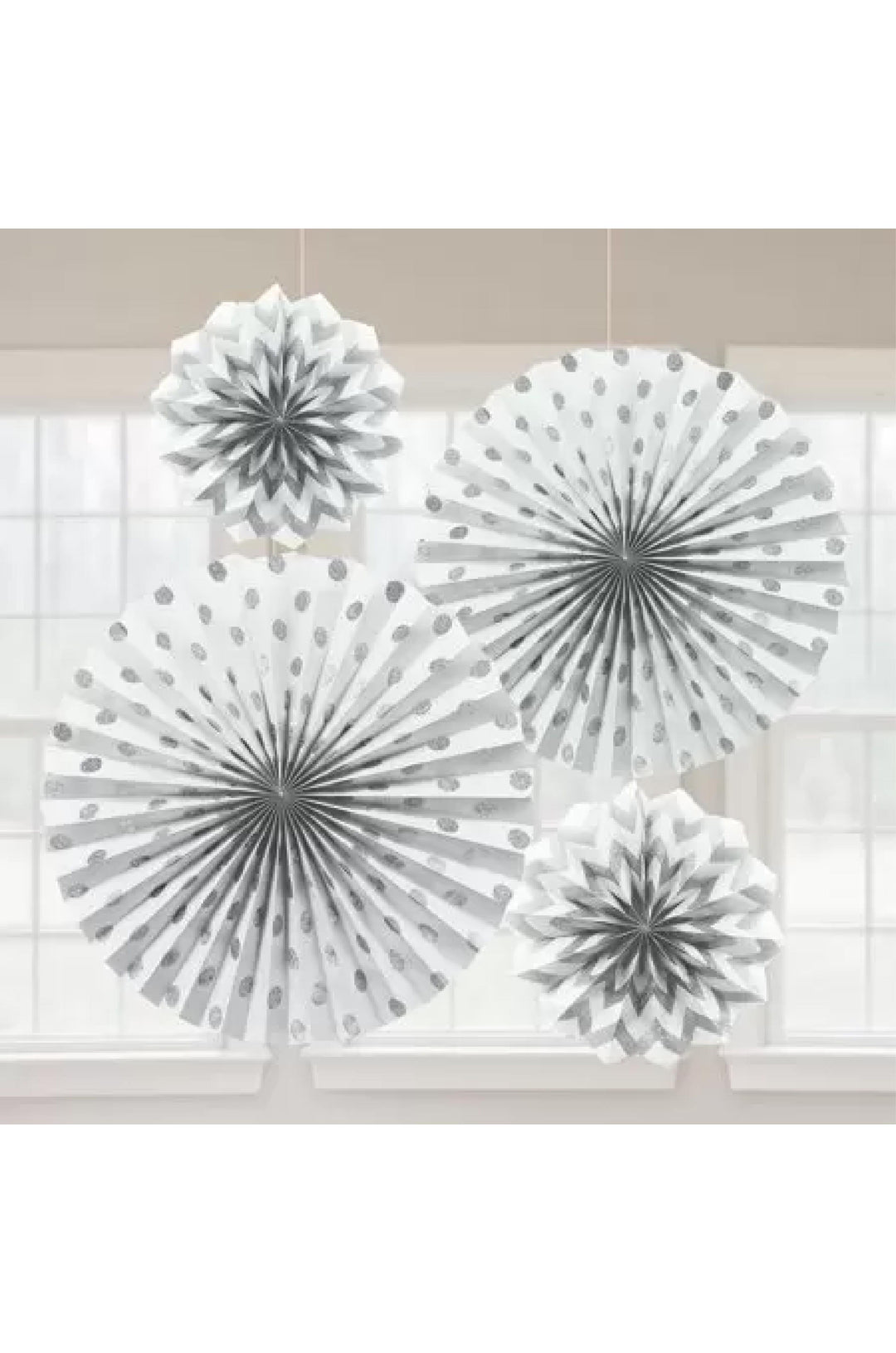 4 GILLTER FANS 30.4 CM - PartyExperts