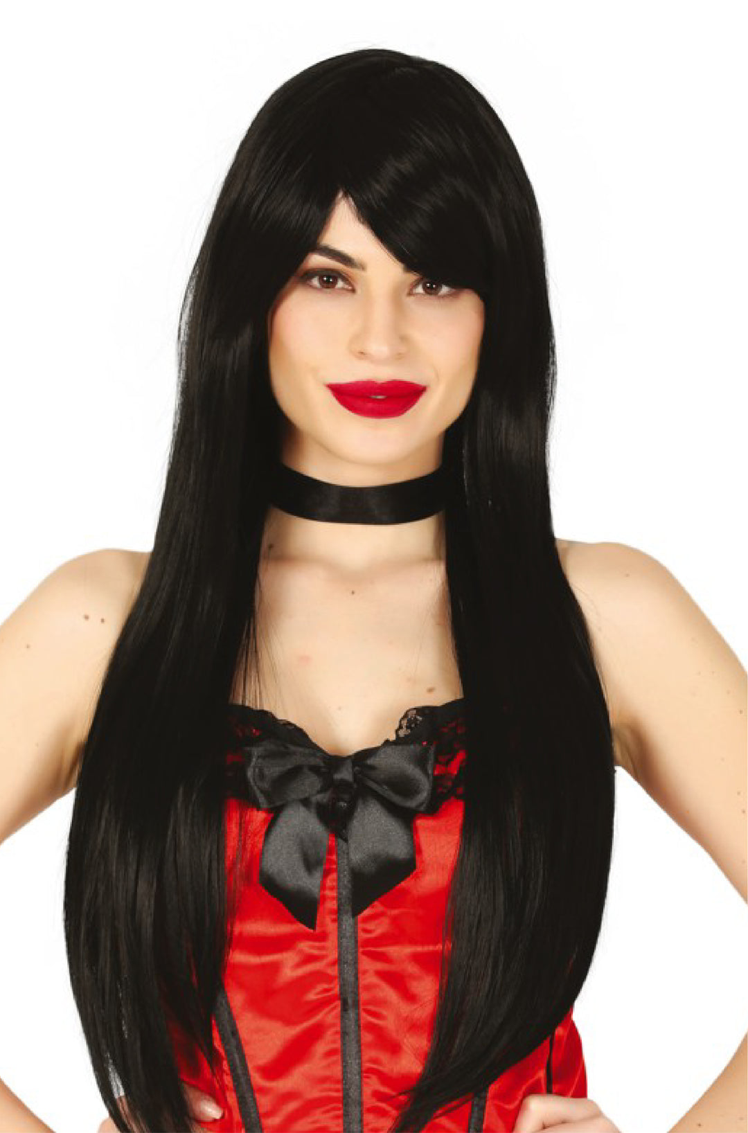 Long Black Wig.