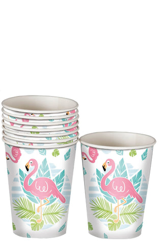 8 Flamingo Paper Cups.