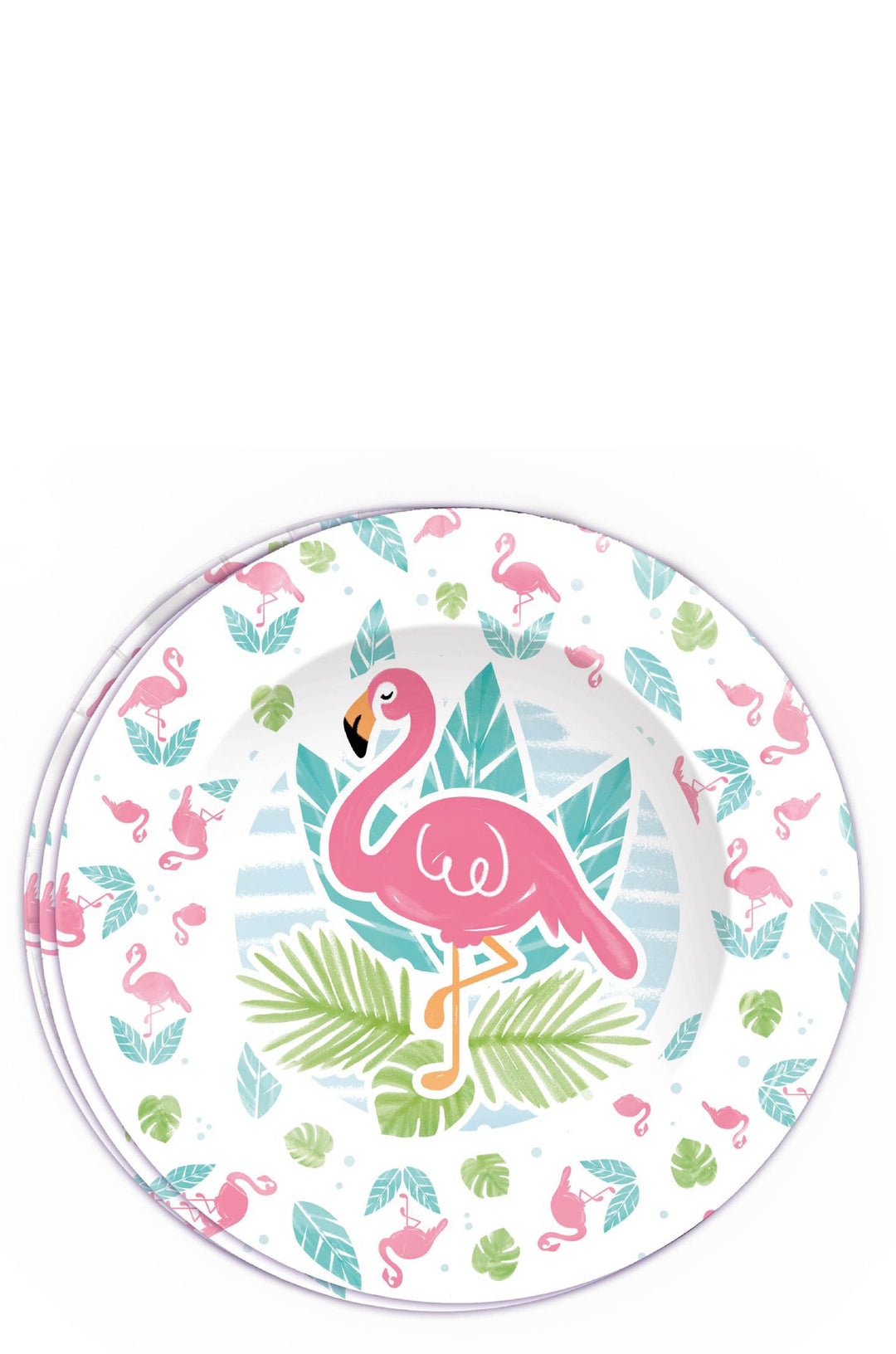 8 Flamingo Plates with Bag.