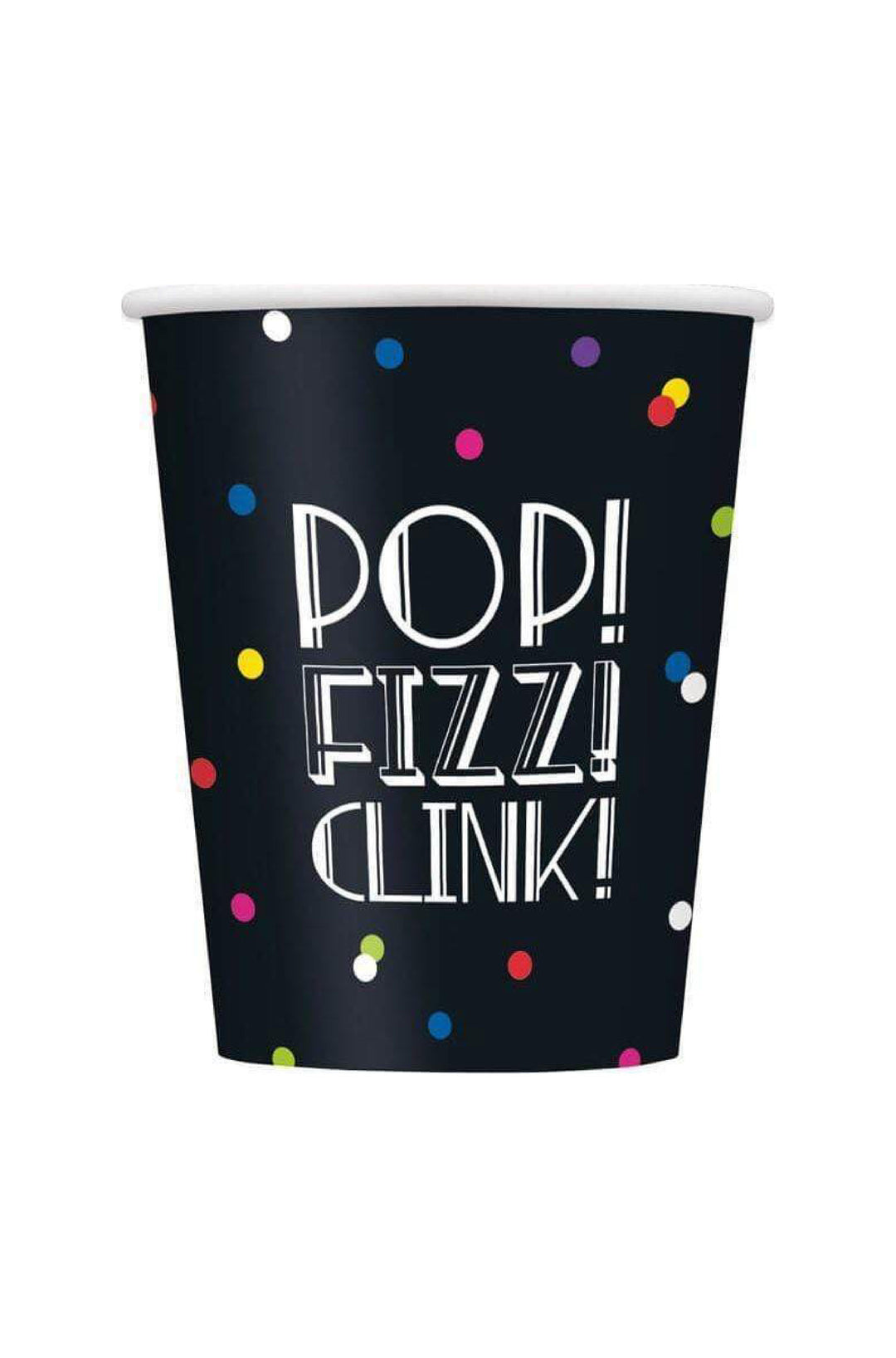 8 NEON DOTS NY 9OZ CUP - PartyExperts