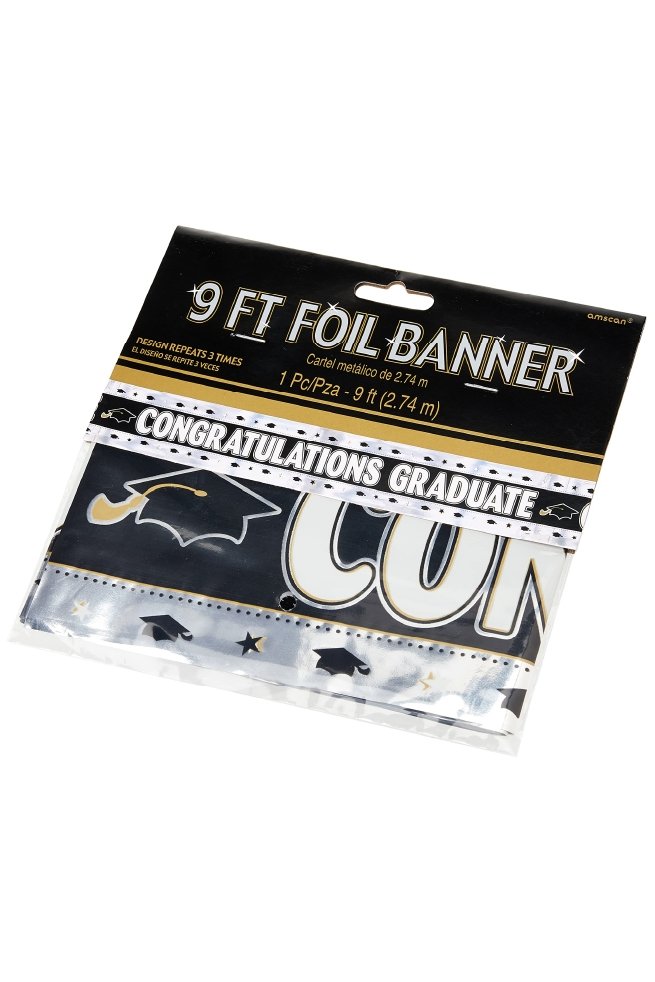 9ft Graduation Party Foil Banner 2.74m - PartyExperts