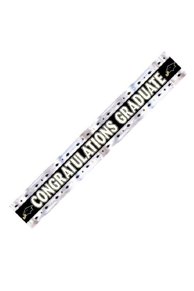 9ft Graduation Party Foil Banner 2.74m - PartyExperts