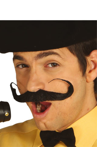 Adhesive Black Curly Moustache.