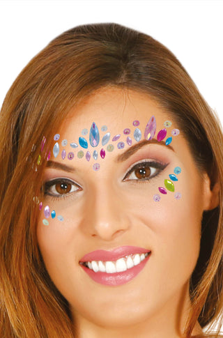 ADHESIVE FACE JEWELLERY MULTIC. - PartyExperts
