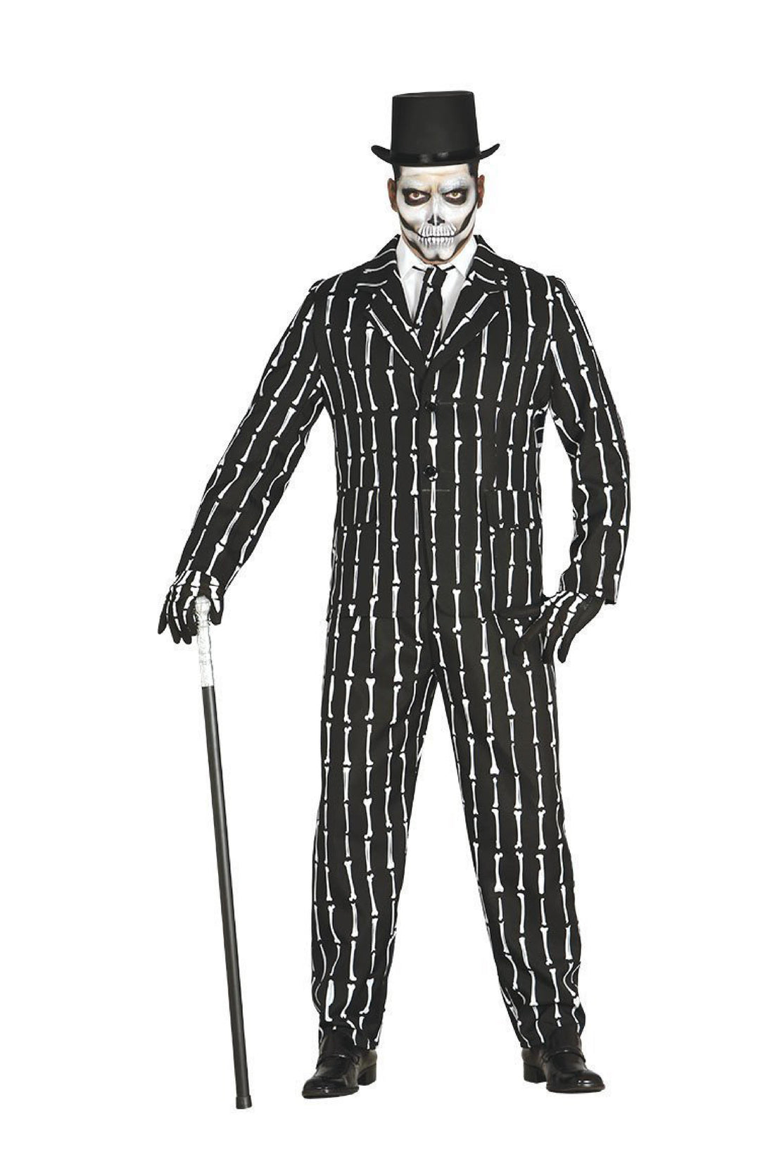 ADULT STRIPED BONE SUIT - PartyExperts