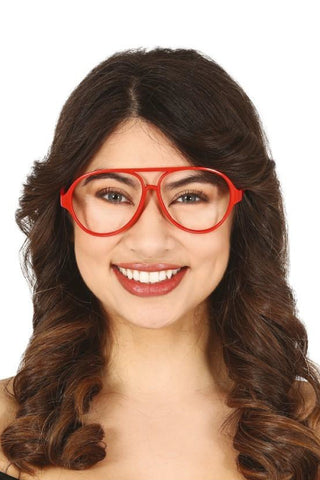 AVIATOR GLASSES WITH LENSES RED - PartyExperts
