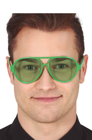 AVIATOR GLASSES WITHOUT LENSES GREEN - PartyExperts