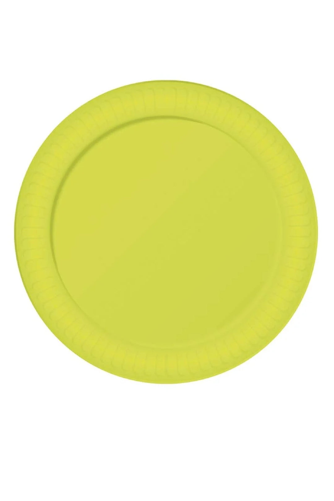 BAG 6 NEON YELLOW PLATES 23 CMS - PartyExperts