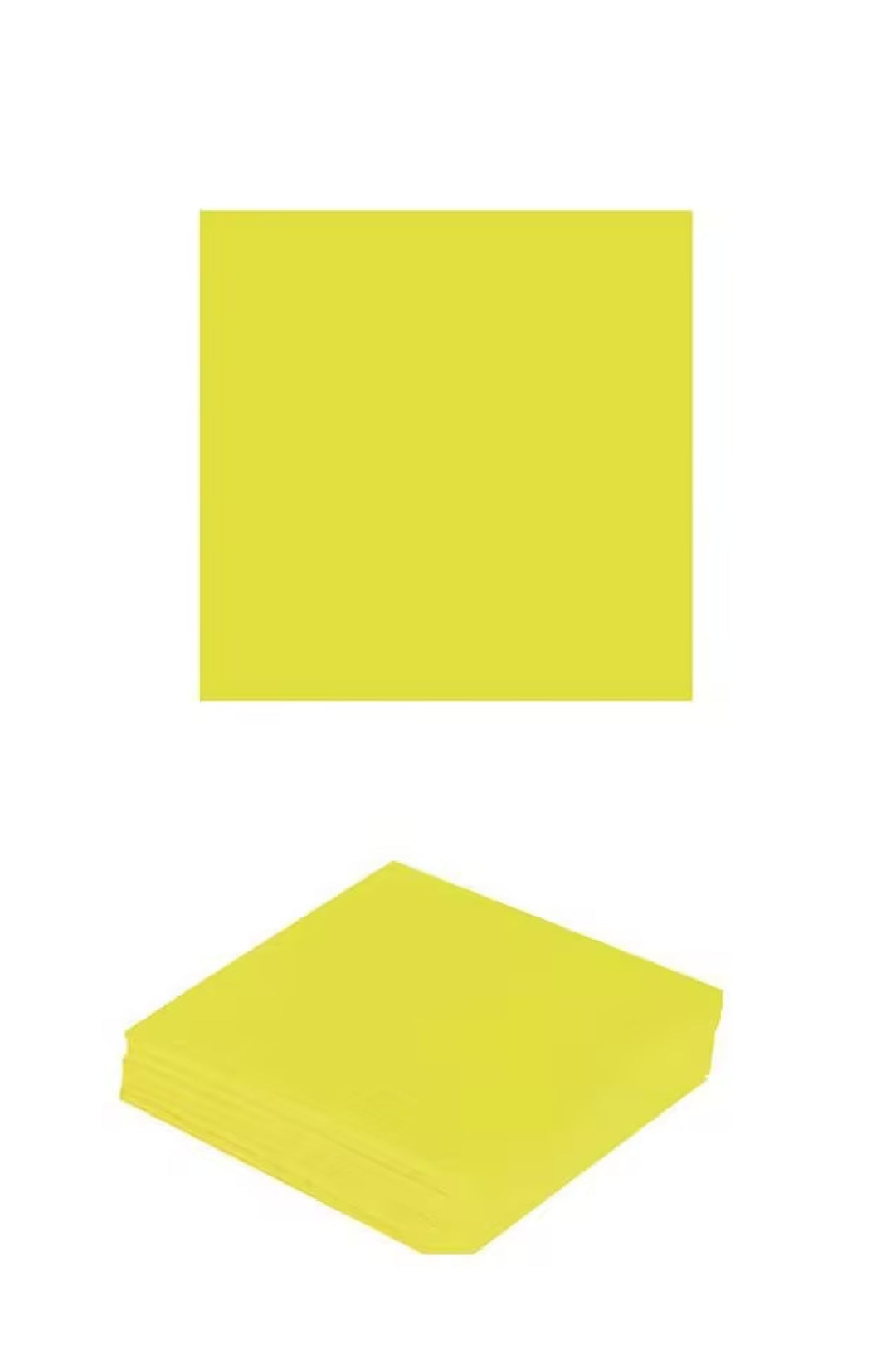 BAG OF 12 NAPKINS NEON YELLOW 33X33 CMS. - PartyExperts