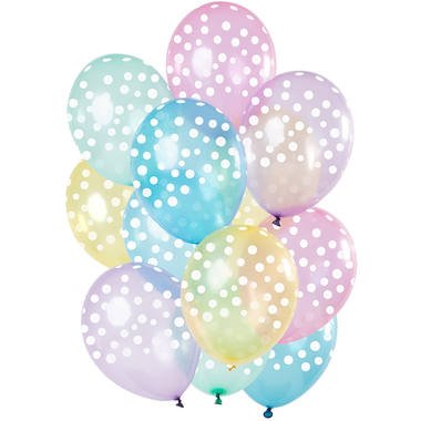 Balloons Small Dots Pastel Transparent - PartyExperts