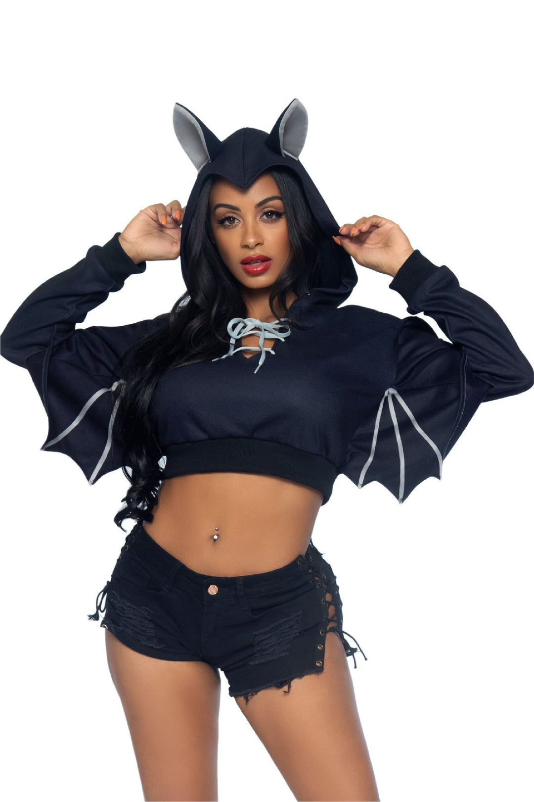 Bat Cropped Hoodie - PartyExperts