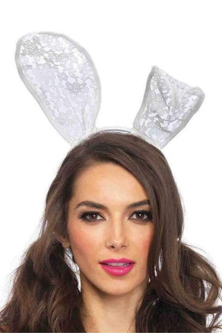 Bendable Lace Bunny Rabbit Ear Headband - PartyExperts