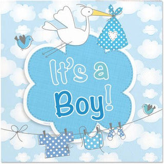 Birth Boy Napkins It’s a boy - PartyExperts