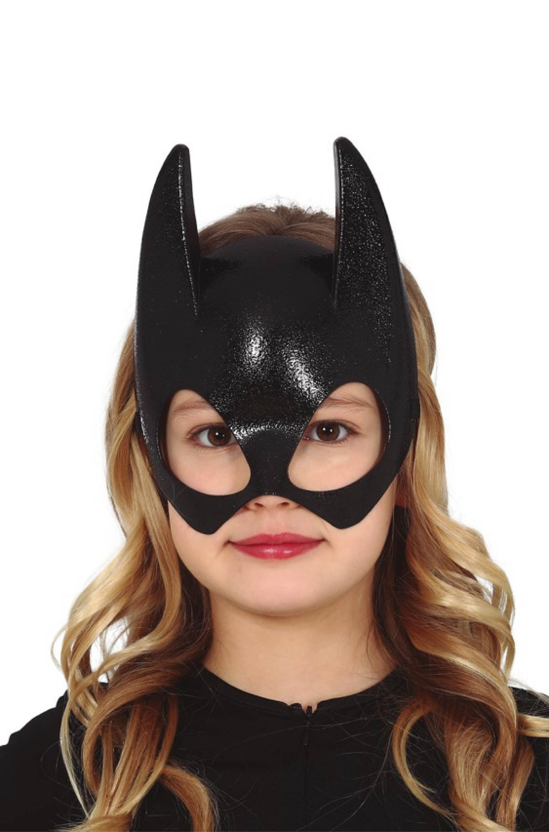 BLACK HALF BAT PVC MASK CHILD - PartyExperts